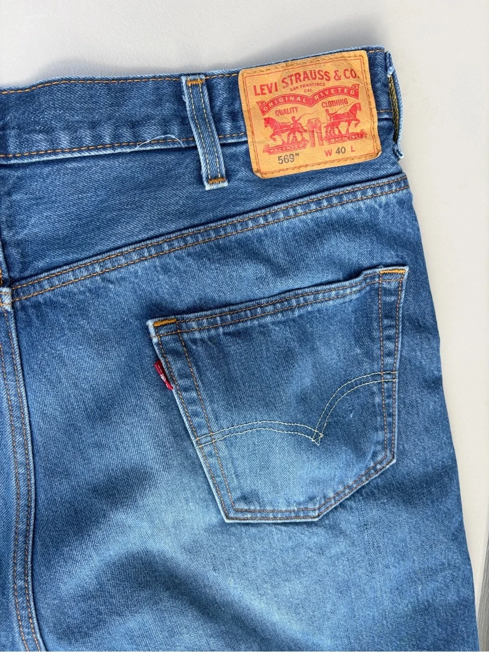 Levi's 569 jorts Blue Denim Jean Shorts - Mid Wash 40